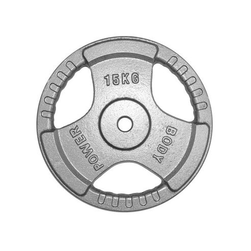 Image of Body Power Standard Tri Grip Discs 15kg (x2)