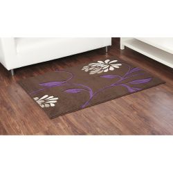 Ultimate Rug Co Rapello Orchid Chocolate / Aubergine Contemporary Rug - 120cm x 165cm