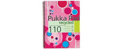Image of Pukka Pad A4 Recycled Pad Pink/blue Assorted Krca4/110