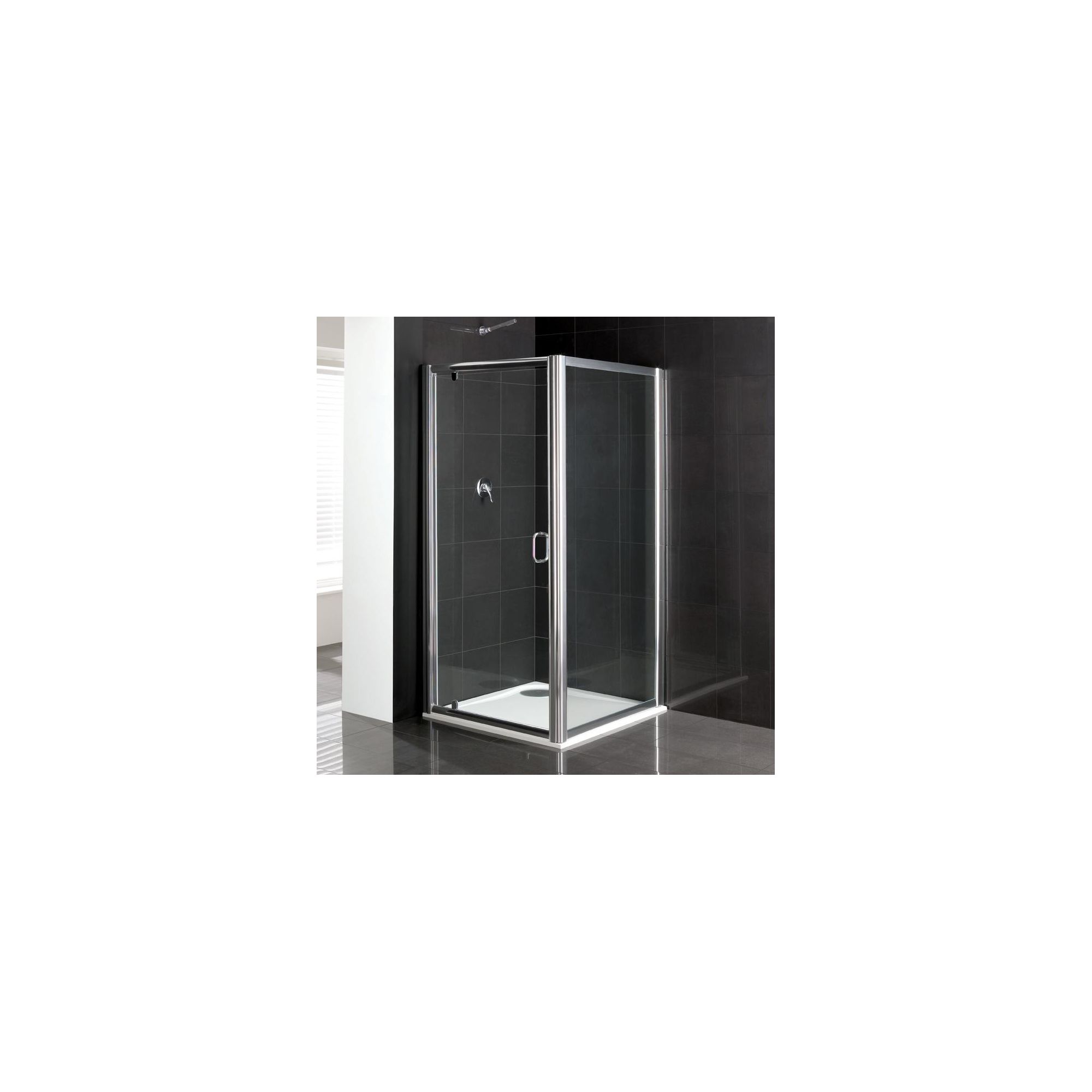 Duchy Elite Silver Pivot Door Shower Enclosure with Towel Rail, 800mm x 800mm, Standard Tray, 6mm Glass at Tesco Direct