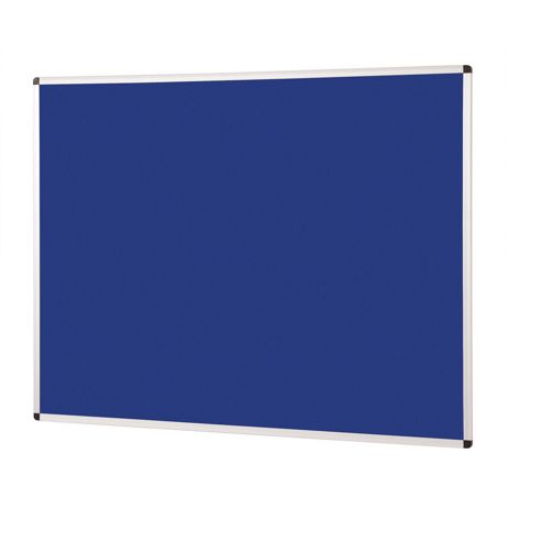 Image of Metroplan Aluminium Framed Felt Noticeboard - Blue - 90 Cm H X 120 Cm W