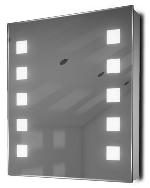 Image of Auto Colour Changing Demist Bathroom Cabinet With Shaver Socket & Sensor K79rgb