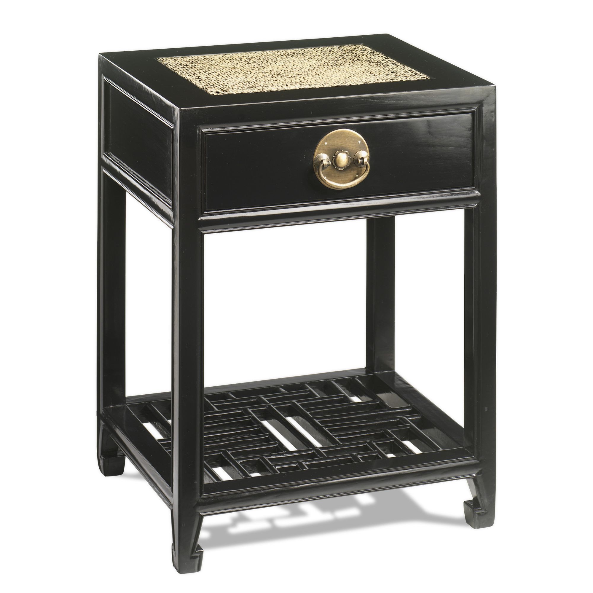 Shimu Chinese Classical Carved Side Table - Black Lacquer at Tesco Direct