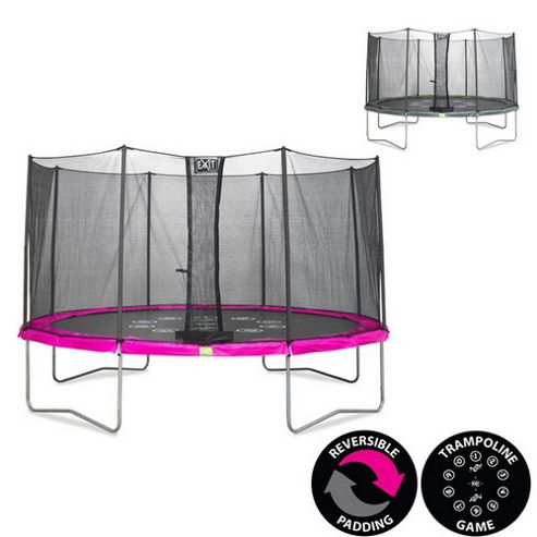 Image of Twist 14ft Trampoline, Pink & Grey