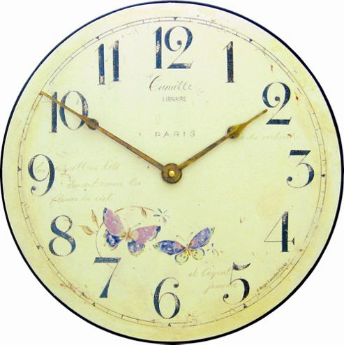Image of Roger Lascelles Clocks Butterfly Motif Wall Clock