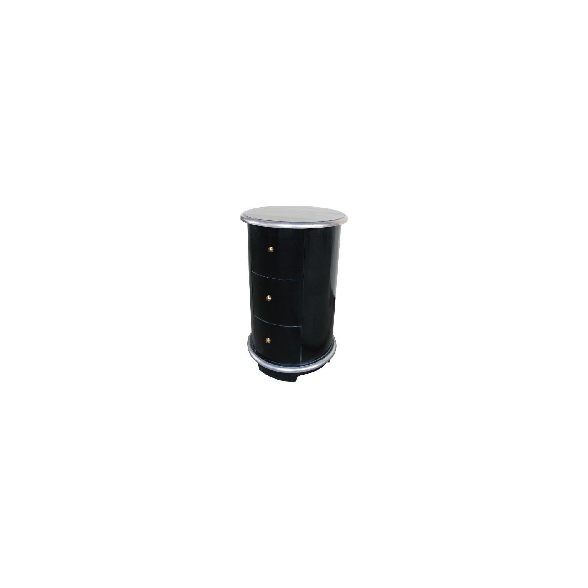 Lock stock and barrel Mahogany Round Bedside Table in Mahogany - Black at Tescos Direct