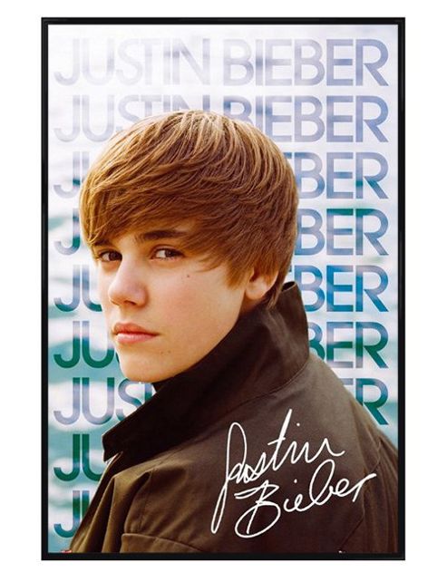 Image of Justin Bieber Gloss Black Framed Sideways Glance Poster