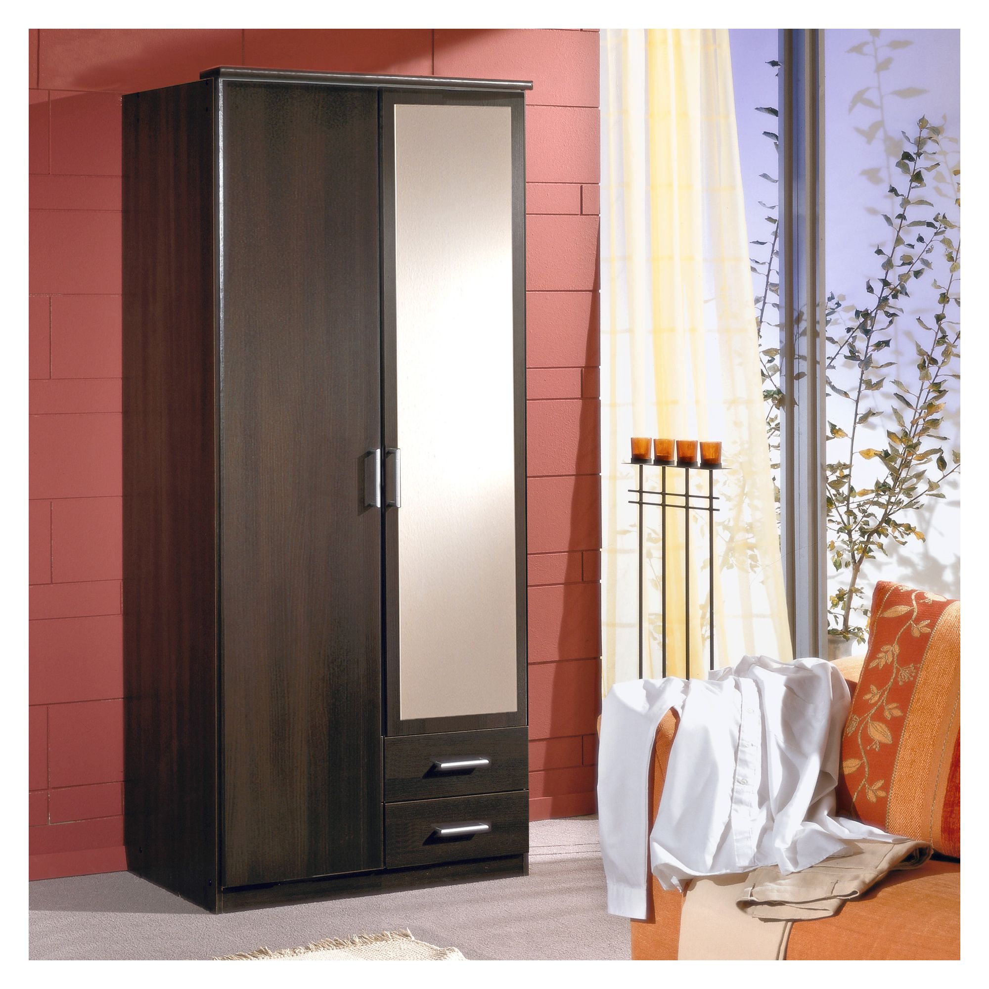 Amos Mann furniture Venice 2 Door 2 Drawer Wardrobe - Wenge at Tesco Direct