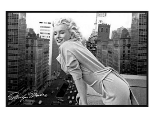 Image of Marilyn Monroe Manhattan Balcony Gloss Black Framed Poster