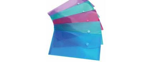 Image of Rapesco Popper Wallet Dl Pack Of 5 Assorted 0690
