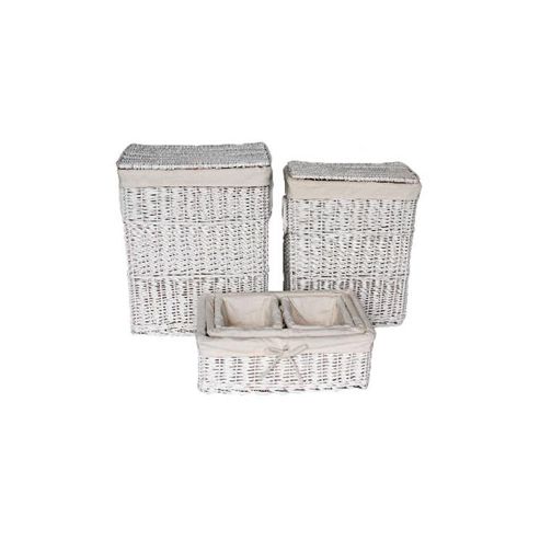 Image of Wicker Valley Willow Laundry And Storage Basket In White (set Of 6)