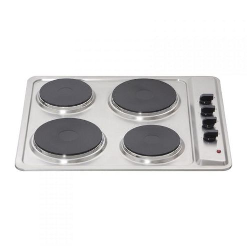 Image of Mhe001ss 60cm Electric 4 Plate Hob With 6 Power Levels In Stainless Steel.