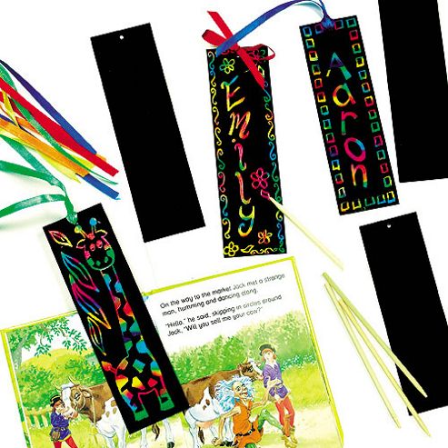Image of Kids Crafts Scratch Art Bookmarks (pack Of 12)