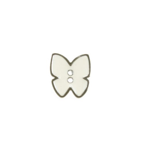 Image of Dill Buttons 25mm Butterfly White