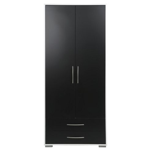 Image of Newport Double 2 Drawer Wardrobe Black