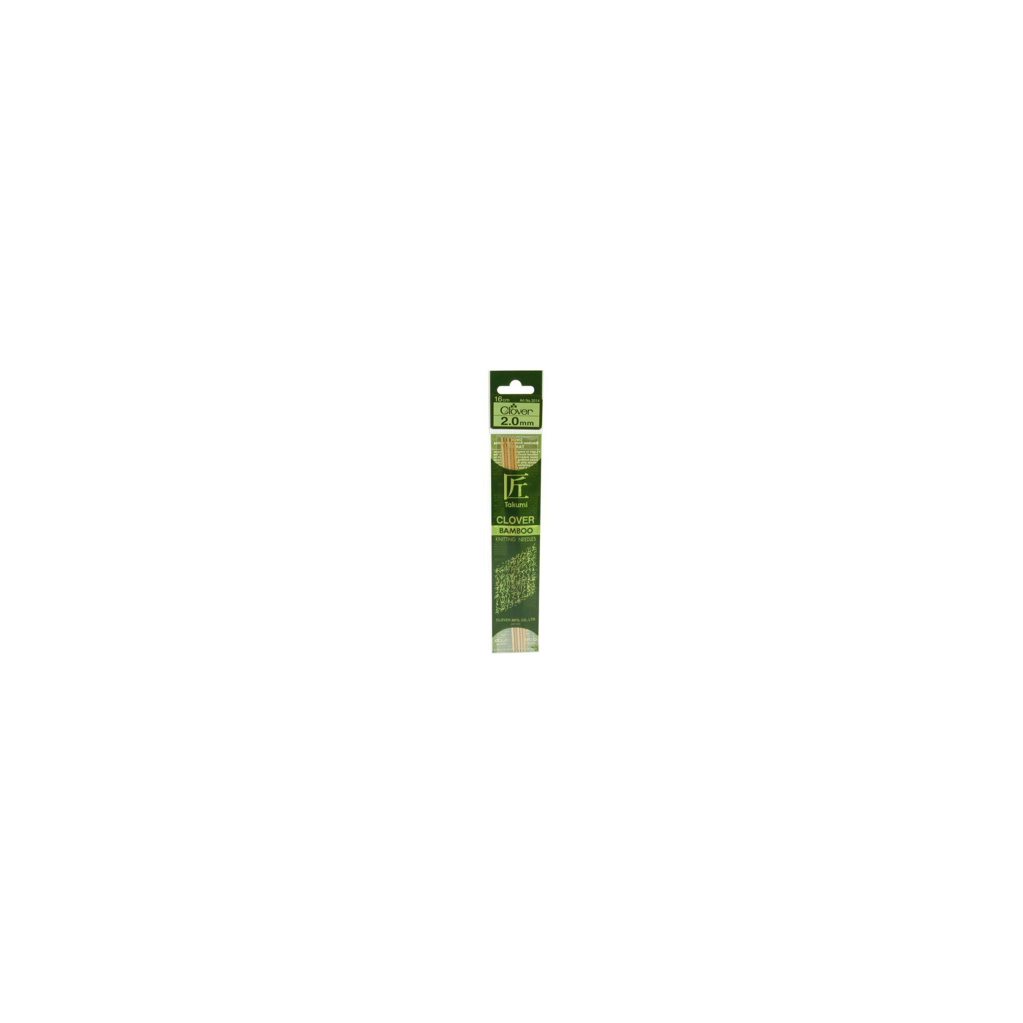 Clover Takumi Bamboo Knitting Needles 20mm 5pk