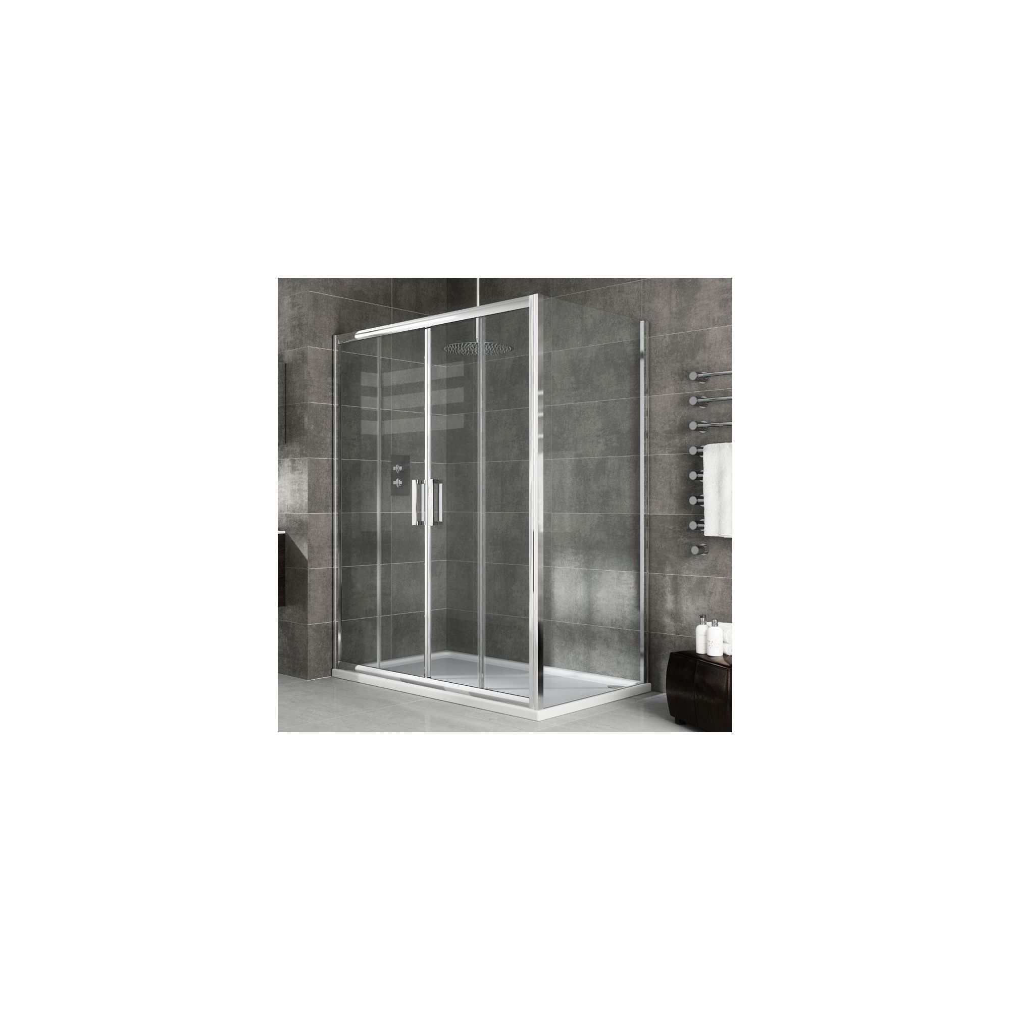 Elemis Eternity Two-Panel Jumbo Sliding Door Shower Enclosure, 1200mm x 900mm, 8mm Glass, Low Profile Tray at Tesco Direct