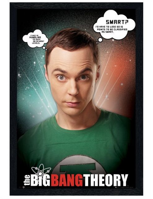 Image of Black Wooden Framed The Big Bang Theory Sheldon Cooper Quotes Poster