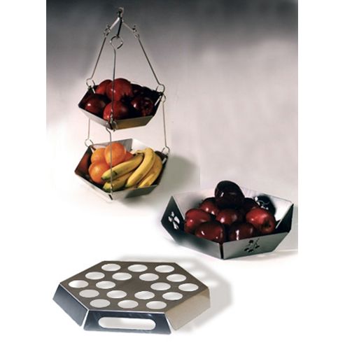 Image of Mode - Steel Kitchen Set - Fruit Bowl, Hanging Tidy + Egg Holder