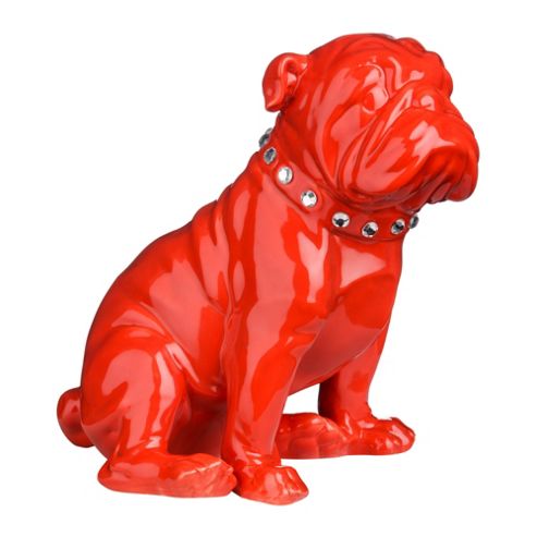 Image of Premier Housewares Bulldog Sculpture - Red