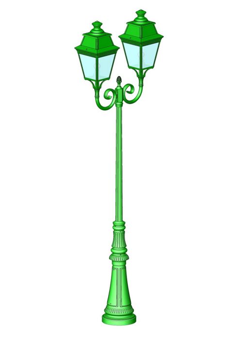 Image of Roger Pradier Avenue 3 No. 8 Post Lantern - E40 100w Hps - British Racing Green