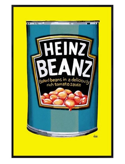 Image of Heinz Baked Beans Gloss Black Framed Beanz Meanz Heinz Poster