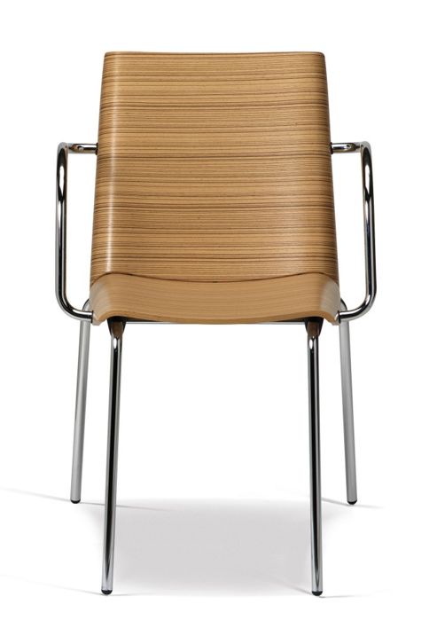 Image of Plank Millefoglie Armchair - Zebrano - Chrome Plated