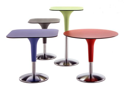 Image of Rexite Zanziplano Round Table - 90cm X 105cm - Red