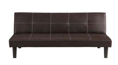 Image of Homegear Faux Leather 2 Seater Folding Sofa Bed Perfect For Guest Borwn