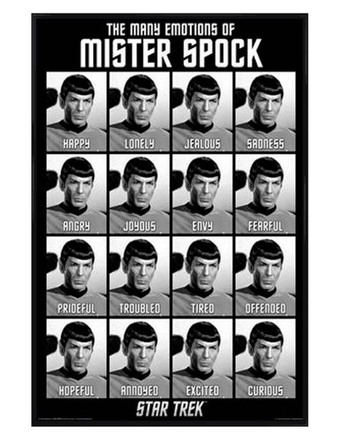 Image of Gloss Black Framed Star Trek The Many Emotions Of Mister Spock Poster