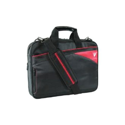 Image of V7 Edge Slim Laptop Toploader Case Black And Red