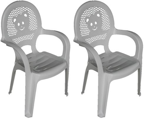 Image of Resol Childrens Garden Plastic Chair - White - (pack Of 2 Chairs)