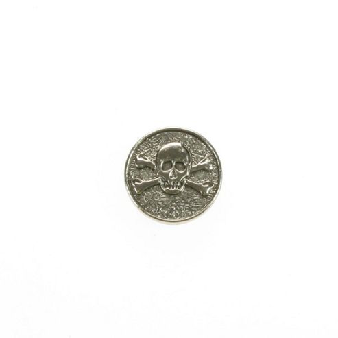 Image of Dill Buttons 20mm Skull&crossbone Silver