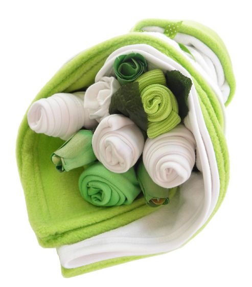 Image of Traditional Lime Baby Bouquet Bundle