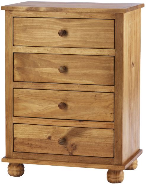 Image of Antique Dorset Solid Pine Four Drawer Chest