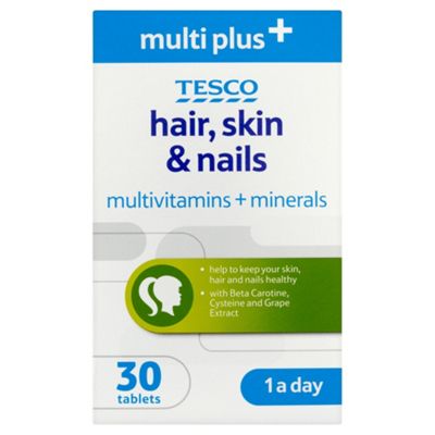 Tesco Health Hair, Skin & Nails 1 a Day Multivitamin and Mineral Tablets 30s
