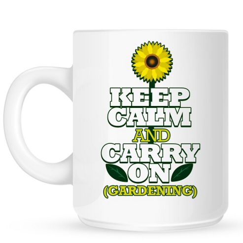 Image of Keep Calm And Carry On Gardening 10oz Ceramic Mug