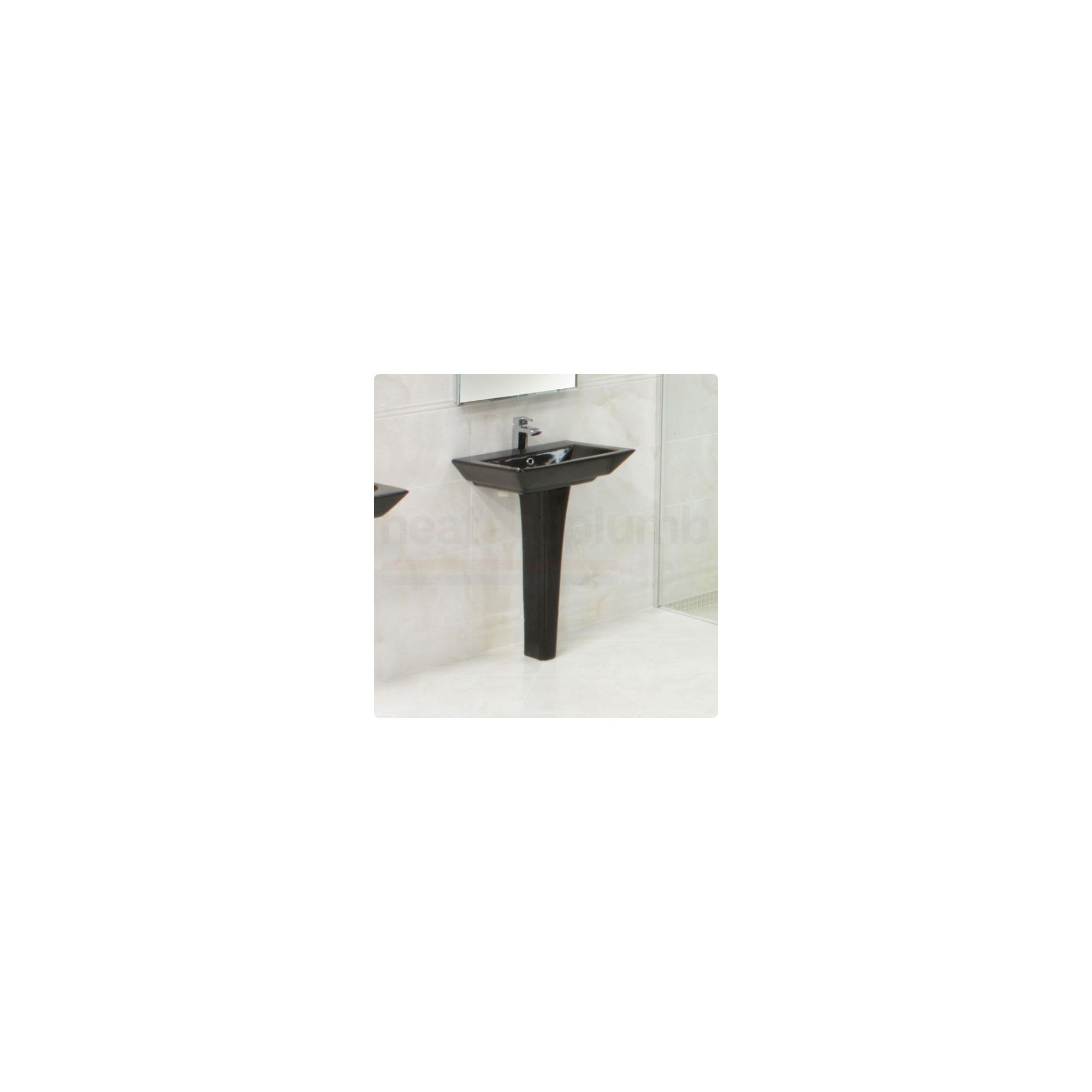 RAK Opulence Black 'His' Full Pedestal and Basin 580mm Wide 1 Tap Hole at Tescos Direct