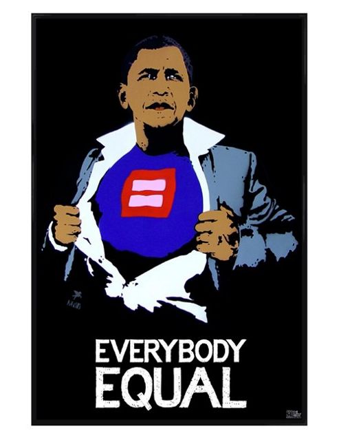 Image of Barack Obama Gloss Black Framed Everybody Equal Poster