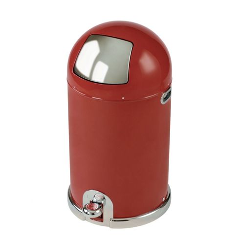 Image of Typhoon Capsule Enamel Kitchen Bin In Red