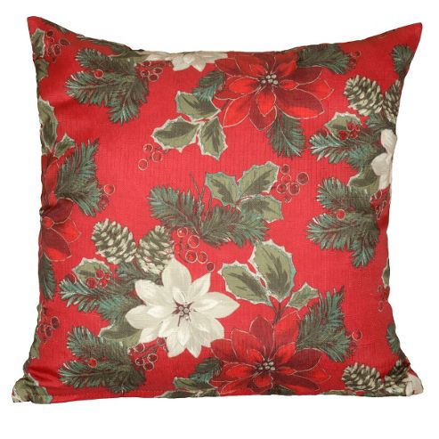 Image of Poinsettia Cushion Filled