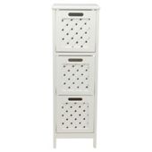 Sheringham White Wood 3 Drawer Tower Cabinet