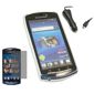 White ProGel Case, LCD Screen Protector, Car Charger - Sony Ericsson MT15 Neo Halon Xperia