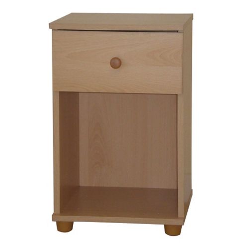 Image of Stamford - Single Drawer Bedside Cabinet - Beech