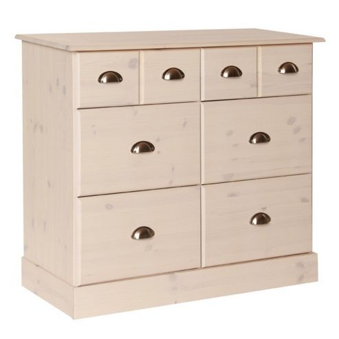 Image of Altruna Terra 2 Over 4 Deep Drawer Chest - White Wash Pine