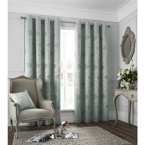 Image of Catherine Lansfield Les Sites De Paris Curtains 46x72 - Duck Egg