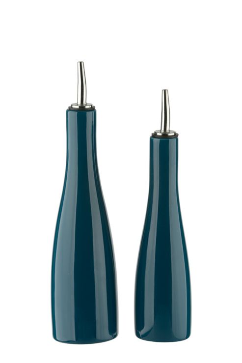 Image of Bia Scoop! Stoneware Oil And Vinegar Set Teal