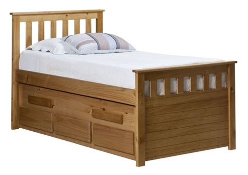 Image of Captains Bergamo Guest Bed 3ft Antique