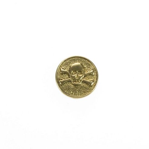 Image of Dill Buttons 20mm Skull&crossbone Gold