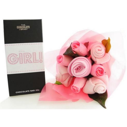 Image of It's A Girl Baby Bouquet Combo